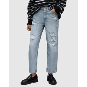 ALLSAINTS NWT Zelma Jean Light Indigo High Rise Ankle Straight Leg Women's 31